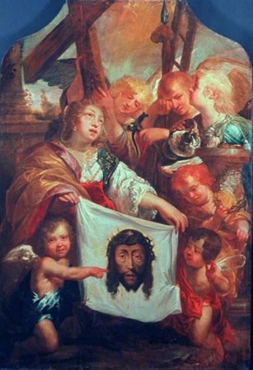 saint veronica with veil with the image of christ